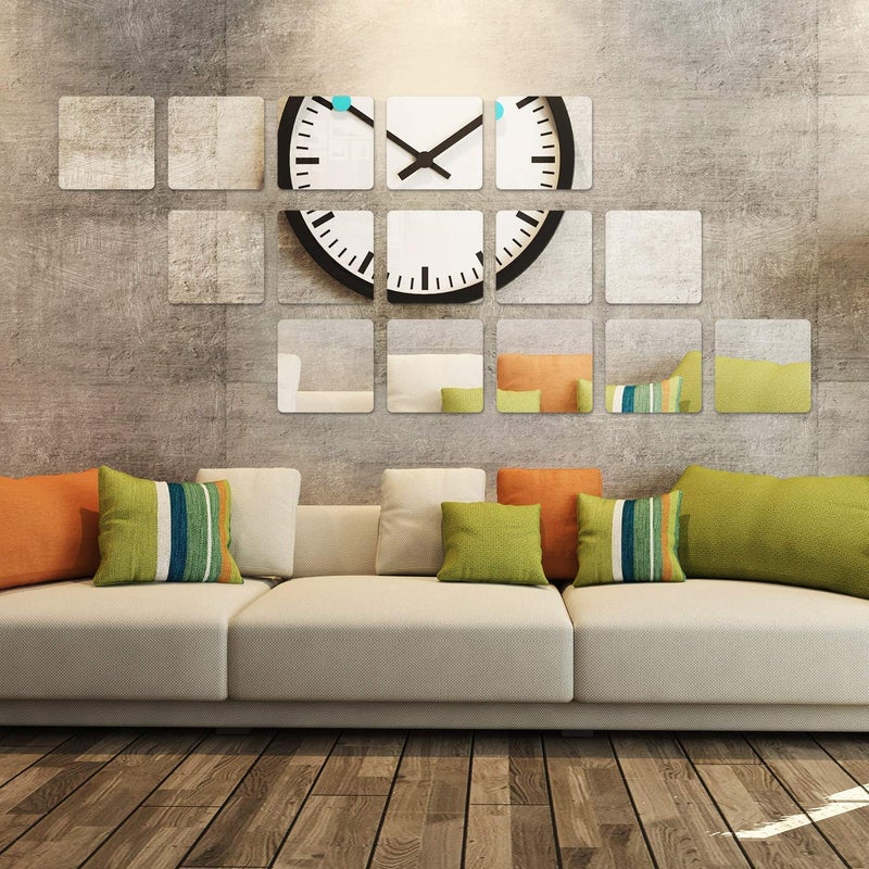 KimDaro Removable Acrylic Mirror Setting Wall Sticker Decal DIY Modern Decoration for Home Living Room Bedroom Decor (15 PCS 15x15) - Image 2